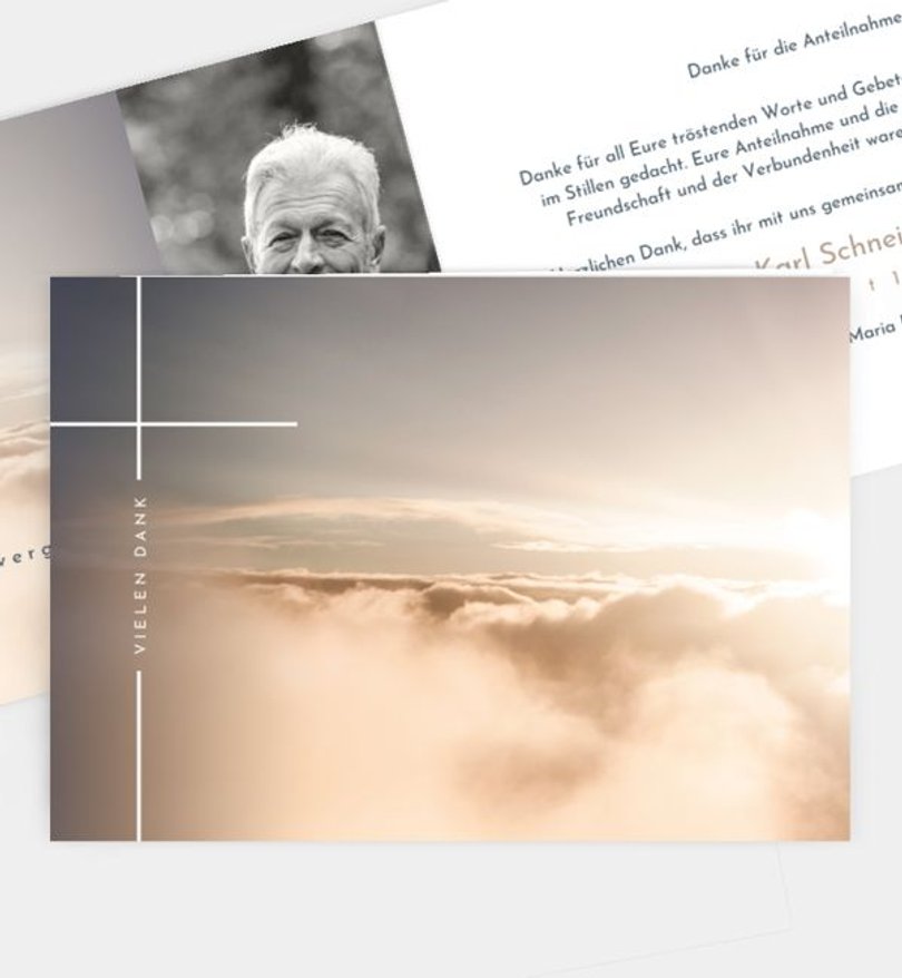 Dankeskarte Trauer Sanfter Ausblick · Wolken