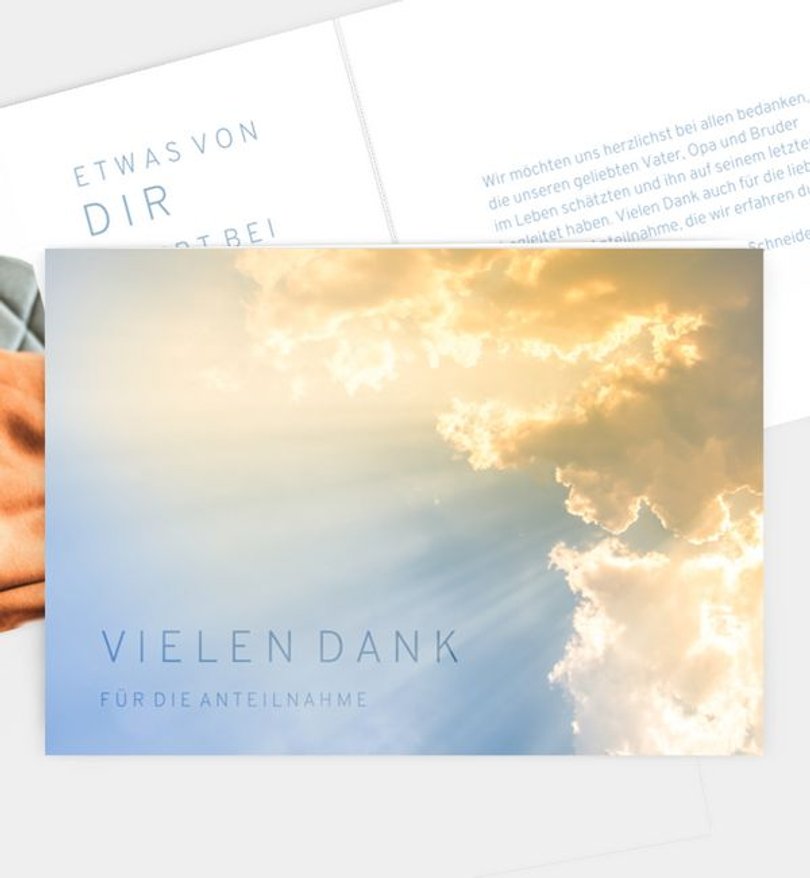 Dankeskarte Trauer Hoffnungsvoll