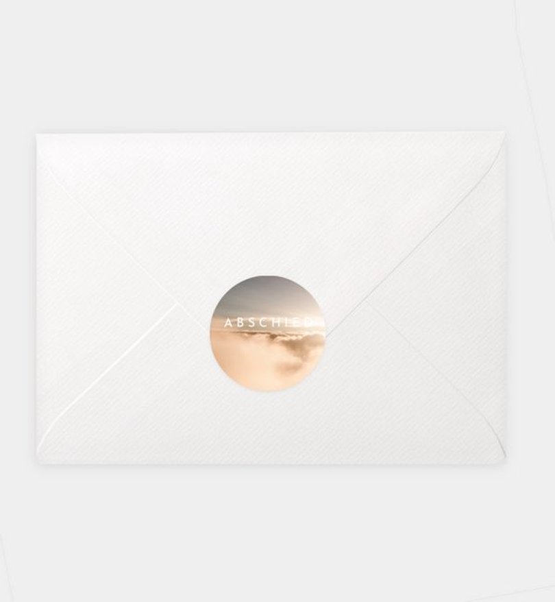Siegelsticker Trauer Abendhimmel · Waldnebel