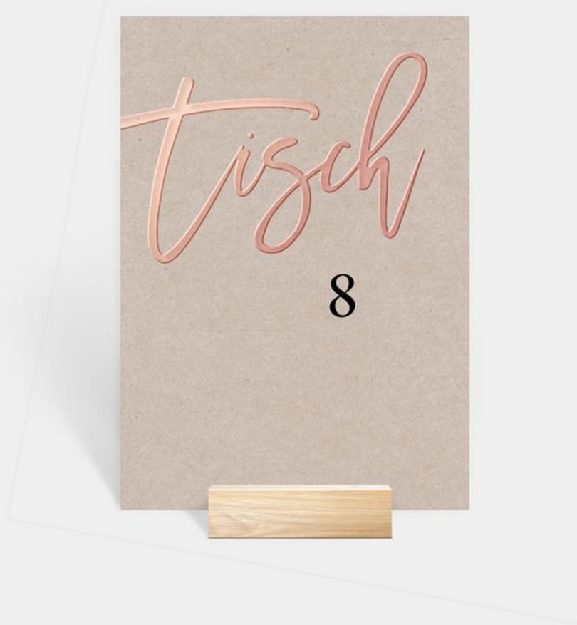 Tischnummer Hochzeit Rosegold-Crafty