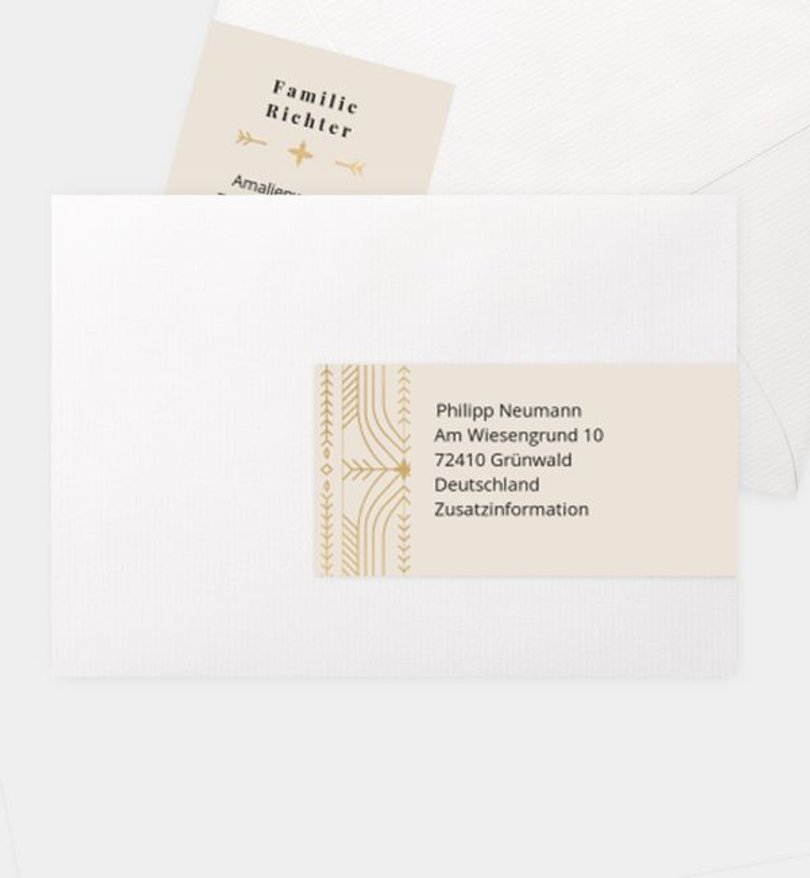 Adressaufkleber Hochzeit Art Deco