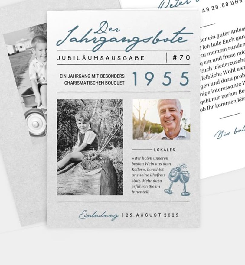 Einladungskarte Geburtstag Zeitung