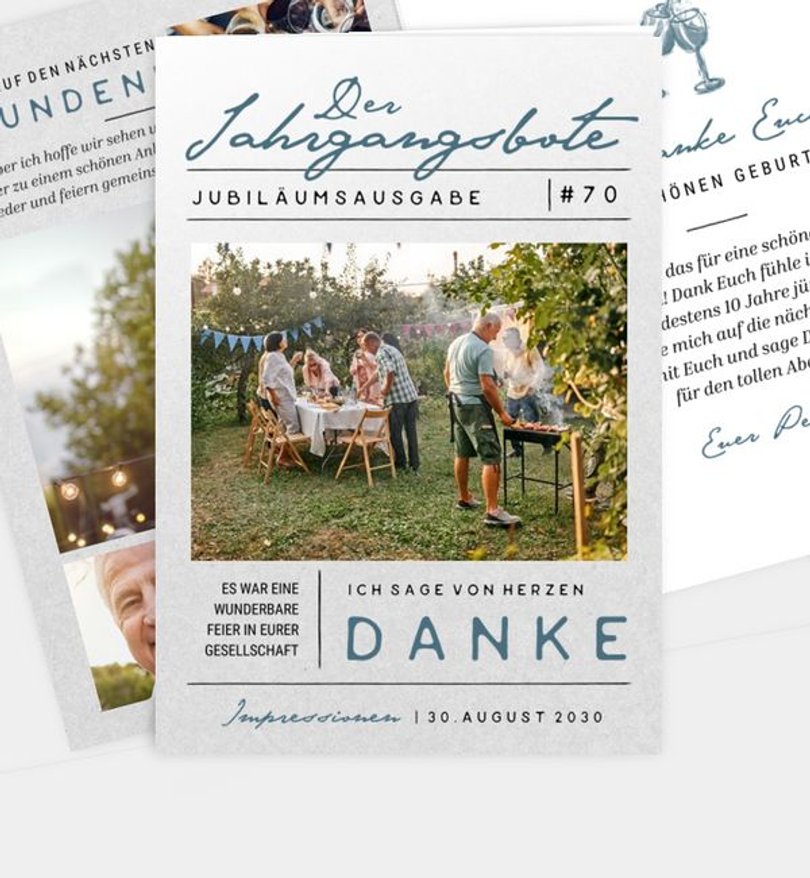 Dankeskarte Geburtstag Zeitung
