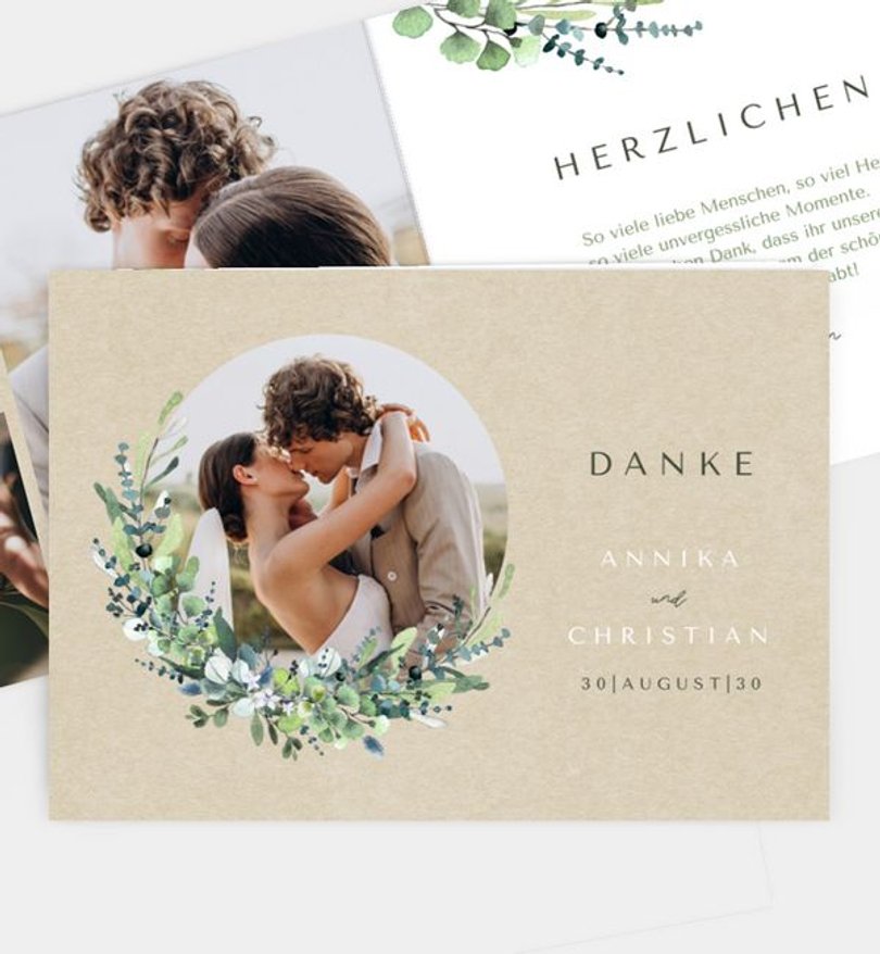 Dankeskarte Hochzeit Schönes Land