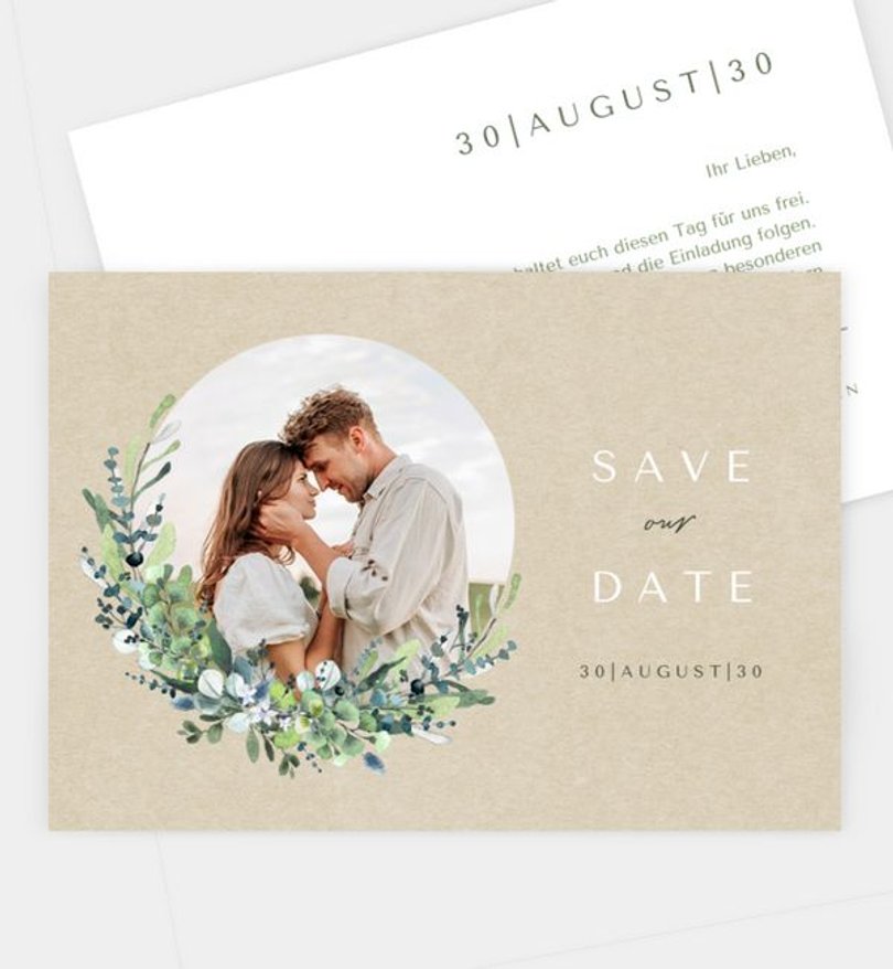 Save-The-Date Karte Hochzeit Schönes Land