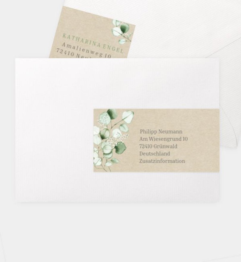 Adressaufkleber Hochzeit Sweet Eucalyptus