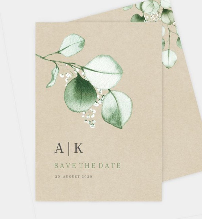 Save-The-Date Karte Hochzeit Sweet Eucalyptus