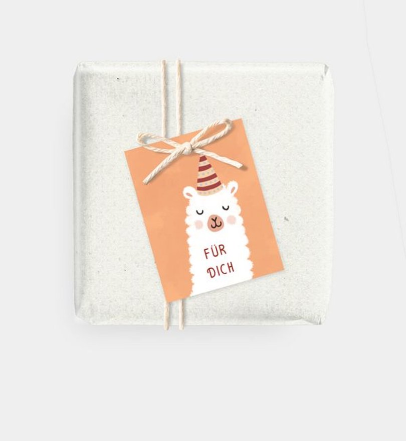 Geschenkanhänger Kindergeburtstag Lama
