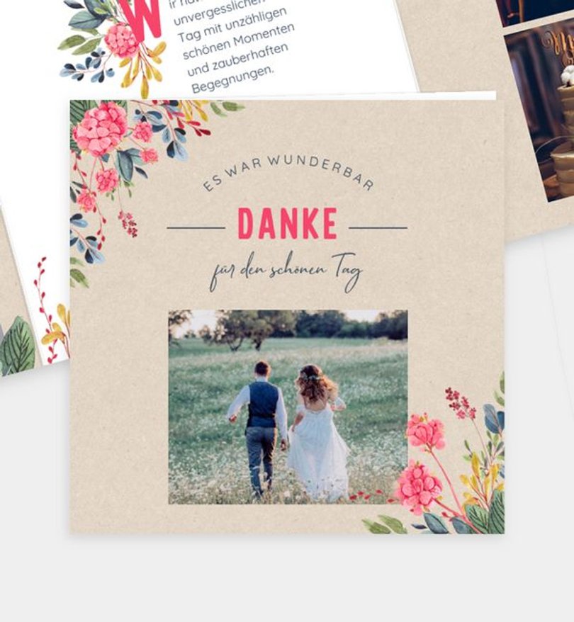 Dankeskarte Hochzeit Vivid Florals
