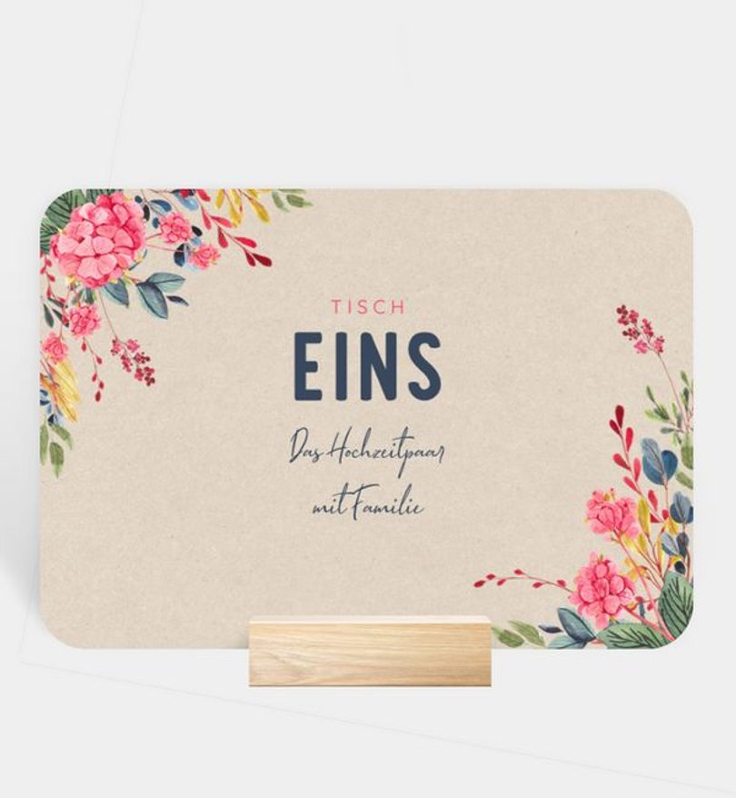 Tischnummer Hochzeit Vivid Florals