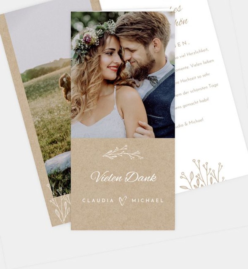Dankeskarte Hochzeit Rustique Garden