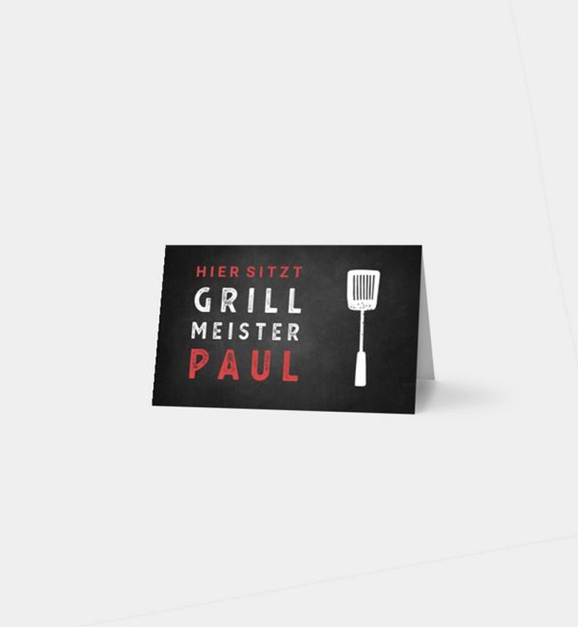 Tischkarte Geburtstag BBQ Grillfest