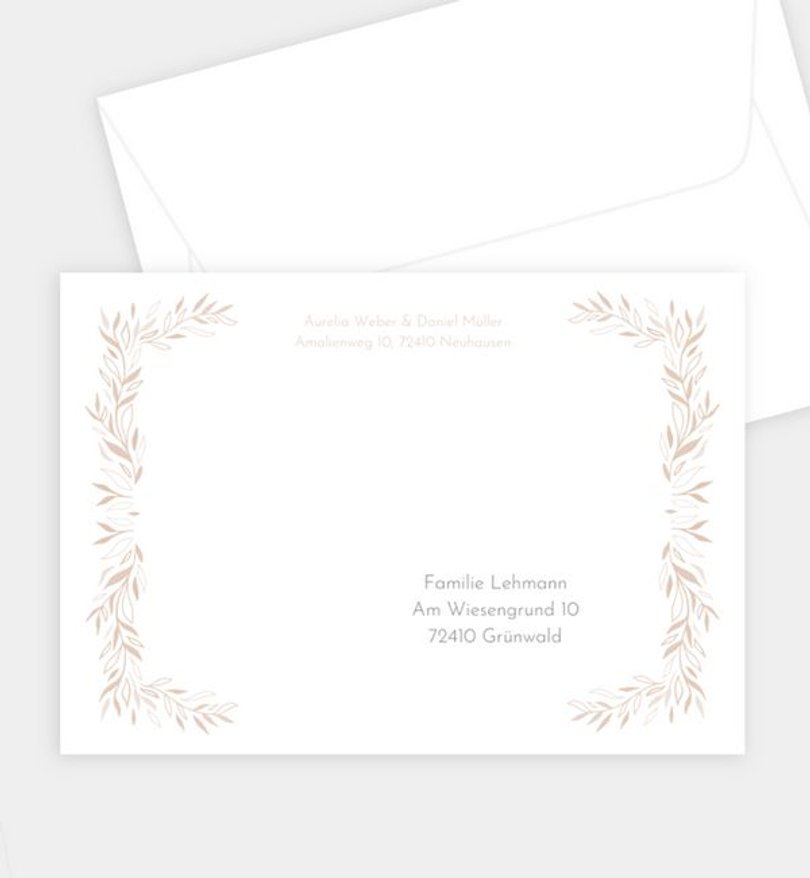 Briefumschlag Hochzeit Soft Leaves