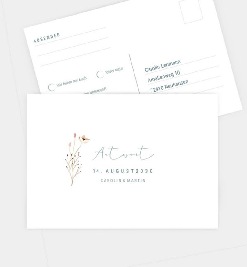 Antwortkarte Hochzeit Decent Summer