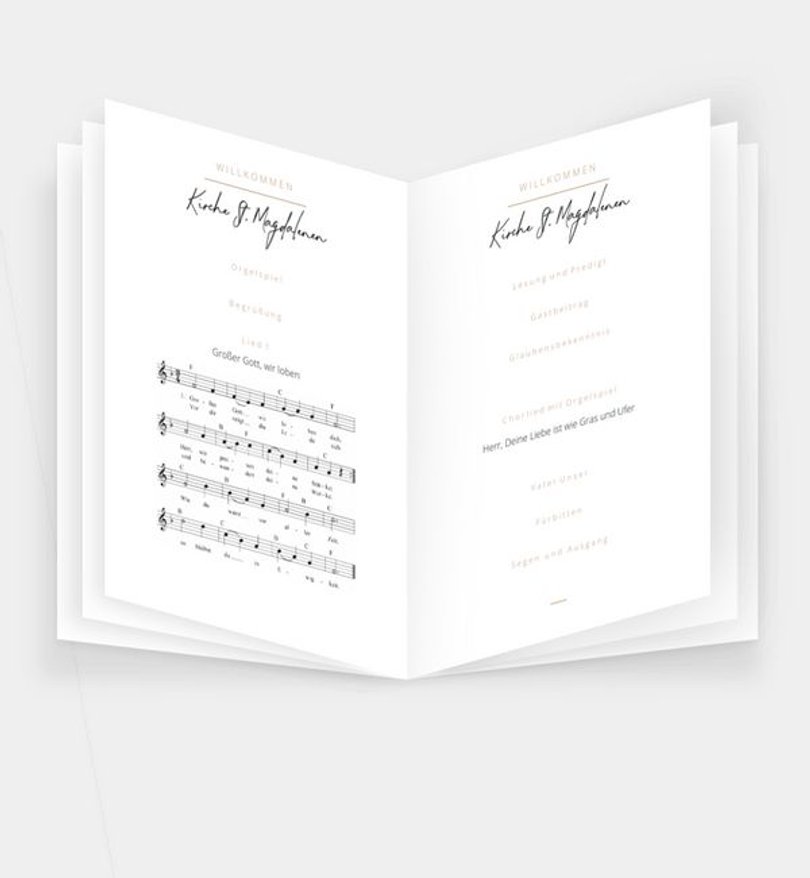 Einleger - Kirchenheft Hochzeit Ringe