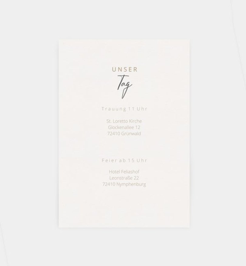 Einlegeblatt bedruckt Hochzeit Ringe