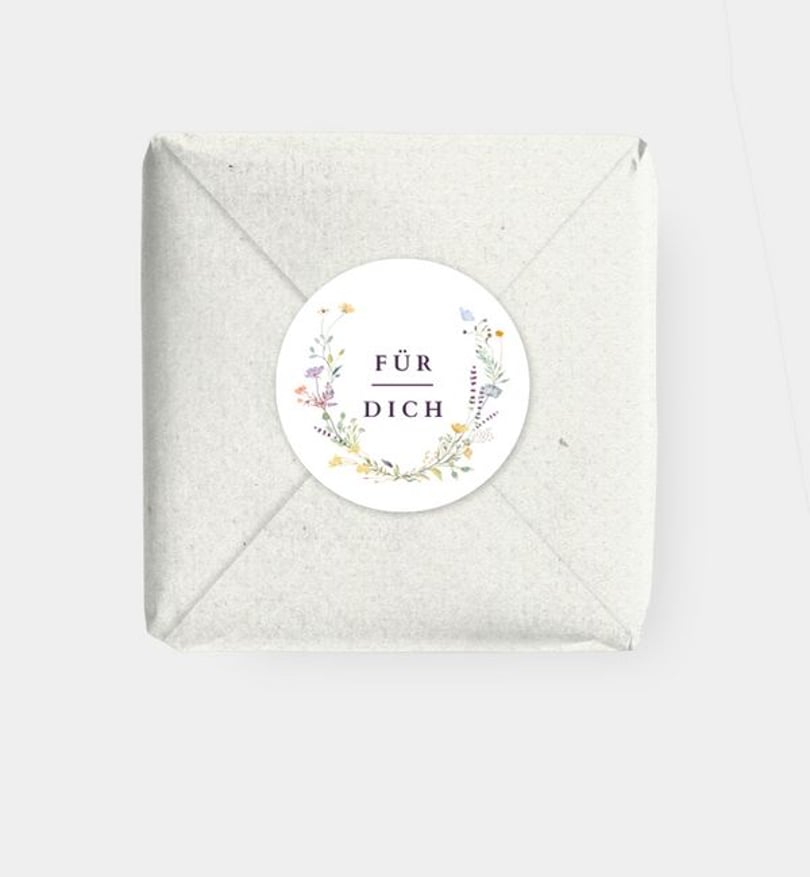 Geschenkaufkleber Hochzeit Blütengarten