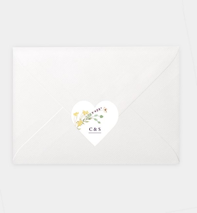 Siegelsticker Hochzeit Blütengarten