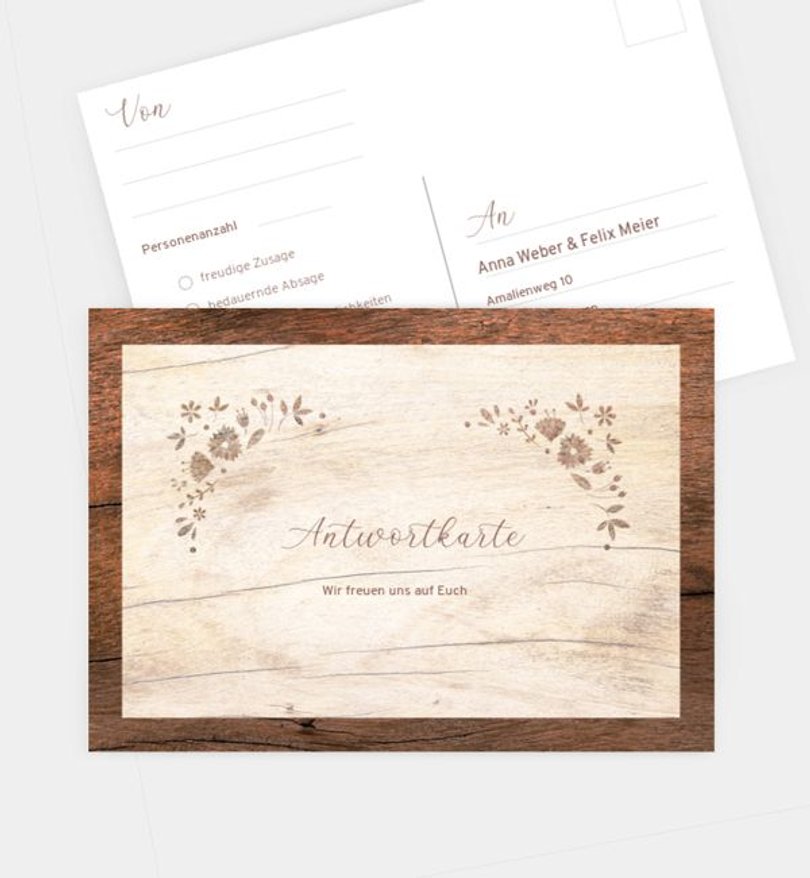 Antwortkarte Hochzeit Almliebe