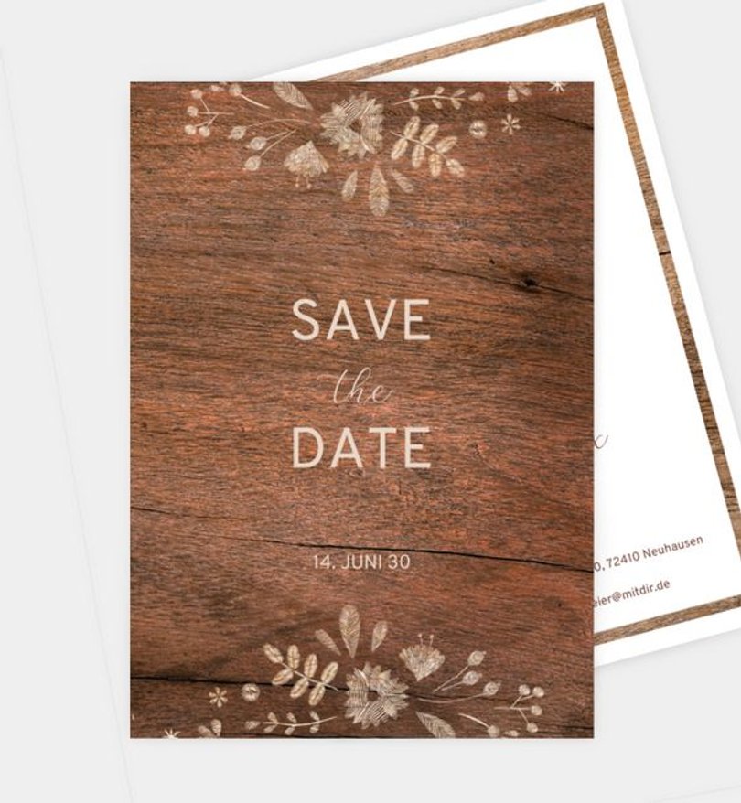 Save-The-Date Karte Hochzeit Almliebe