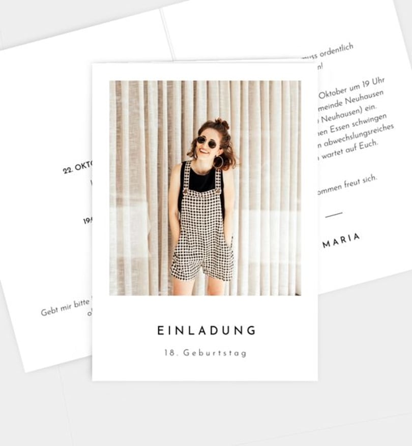 Einladungskarte Geburtstag Polaroid
