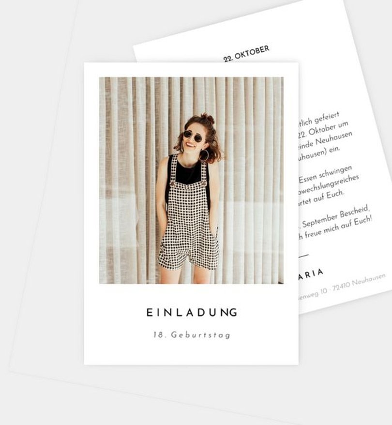 Einladungskarte Geburtstag Polaroid