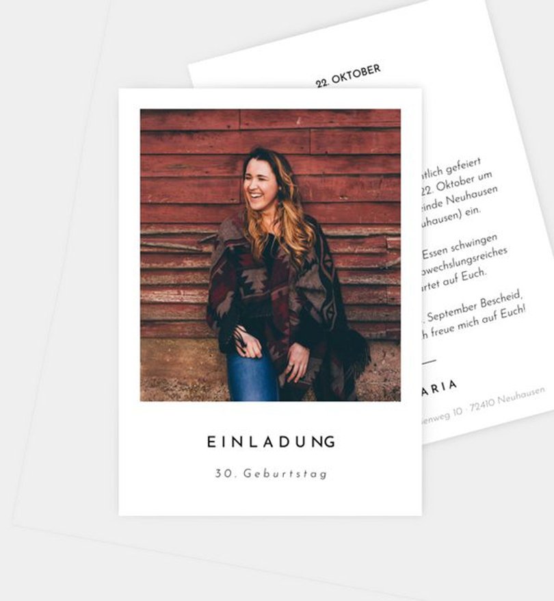Einladungskarte Geburtstag Polaroid