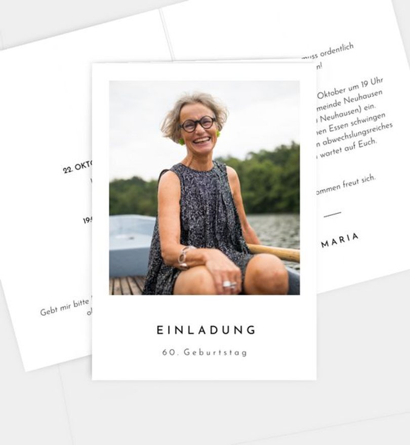 Einladungskarte Geburtstag Polaroid