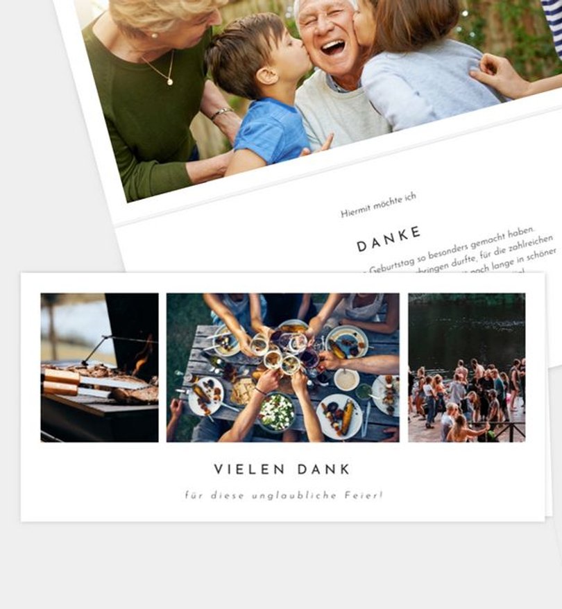 Dankeskarte Geburtstag Polaroid