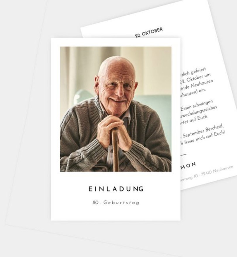 Einladungskarte Geburtstag Polaroid