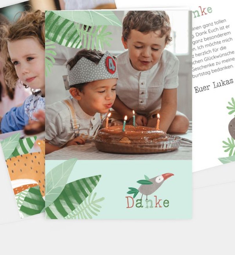 Dankeskarte Kindergeburtstag Dschungel