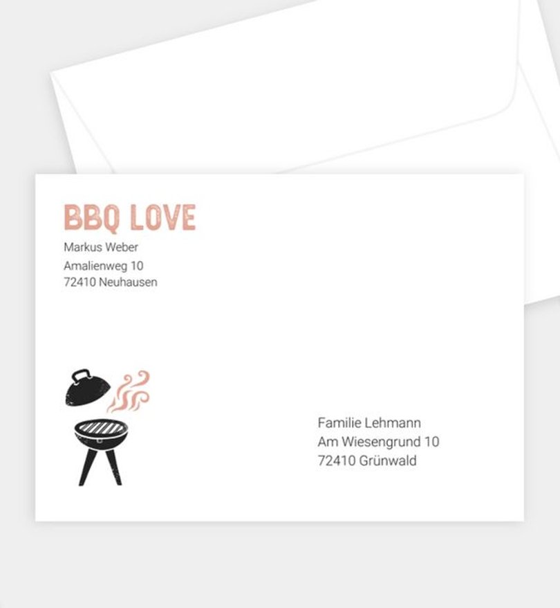 Briefumschlag Geburtstag BBQ Grillfest