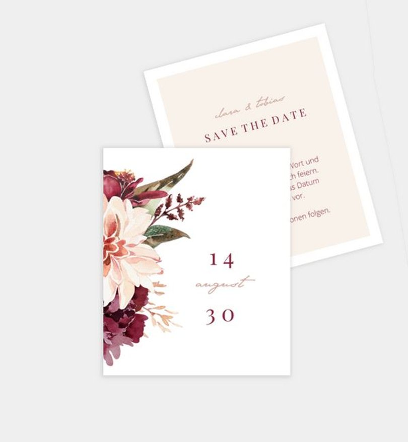 Save-The-Date Karte Hochzeit Boho Romance