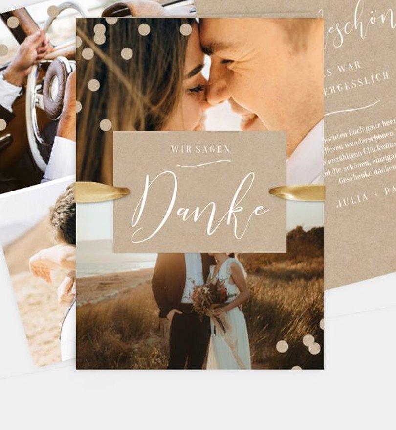 Dankeskarte Hochzeit Confetti Love