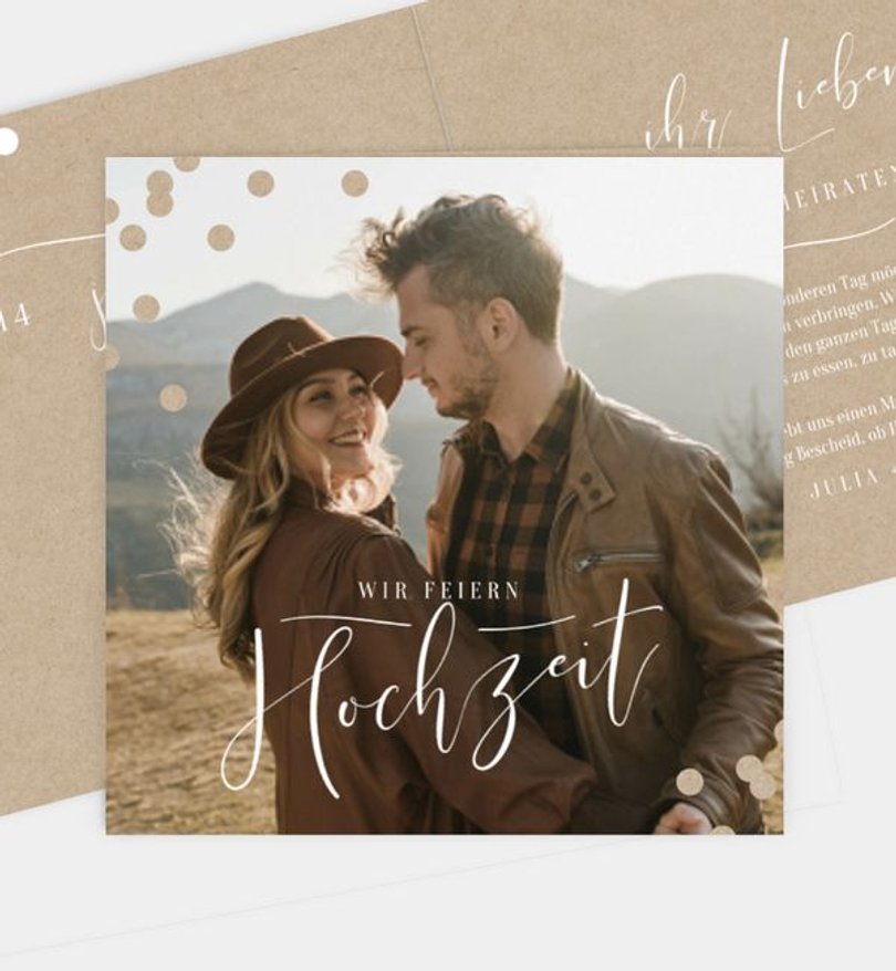 Einladungskarte Hochzeit Confetti Love