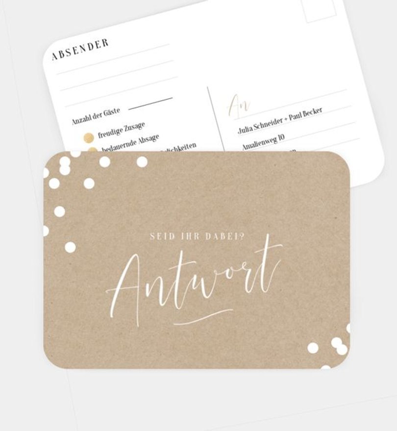Antwortkarte Hochzeit Confetti Love