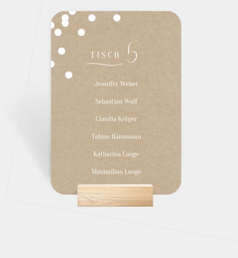 Gruppentischkarte Hochzeit Confetti Love