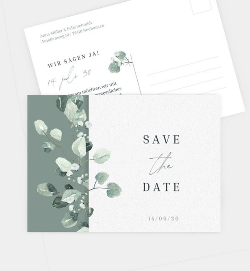 Save-The-Date Karte Hochzeit Cinerea