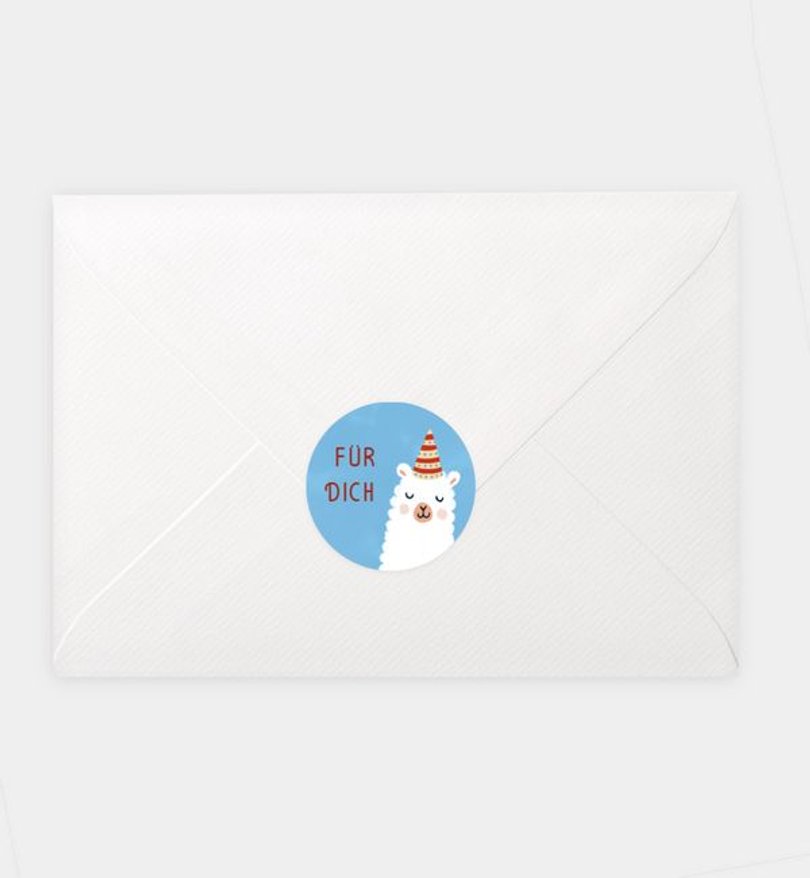 Siegelsticker Kindergeburtstag Lama