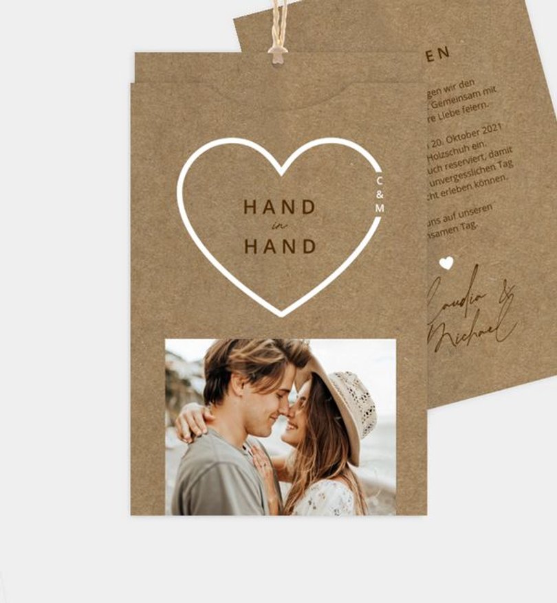 Einladungskarte Hochzeit Volles Herz