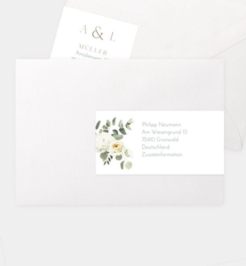 Adressaufkleber Hochzeit Modern Eucalyptus