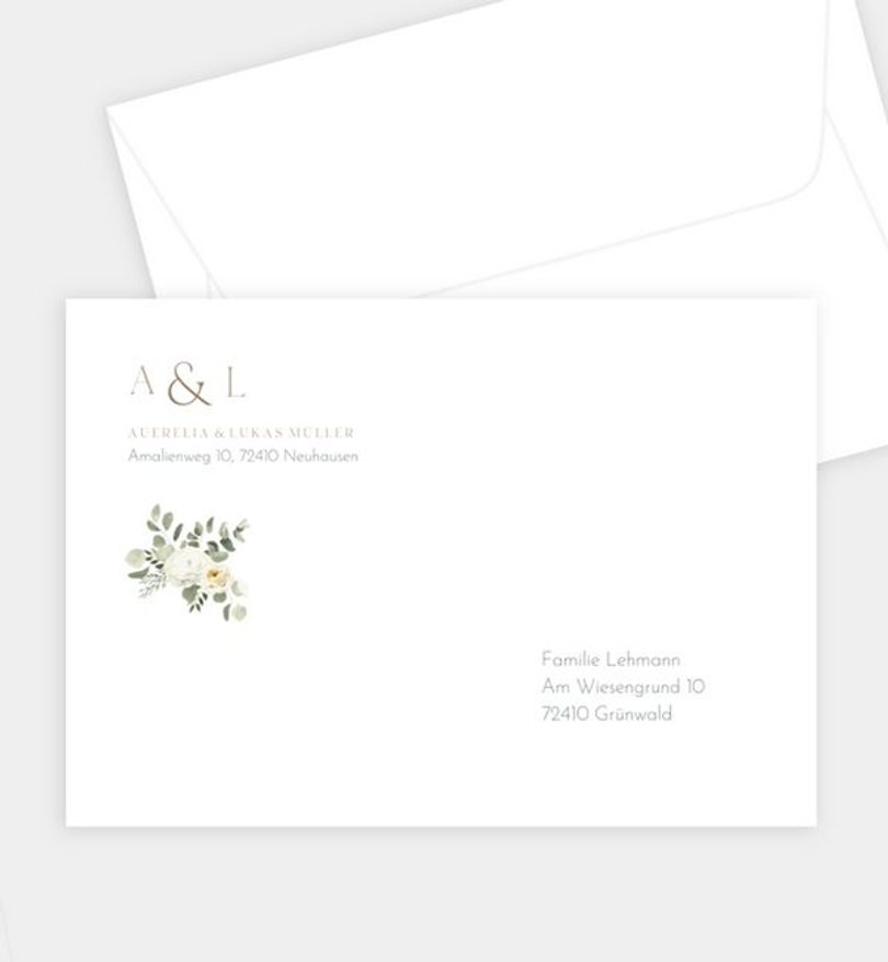 Briefumschlag Hochzeit Modern Eucalyptus