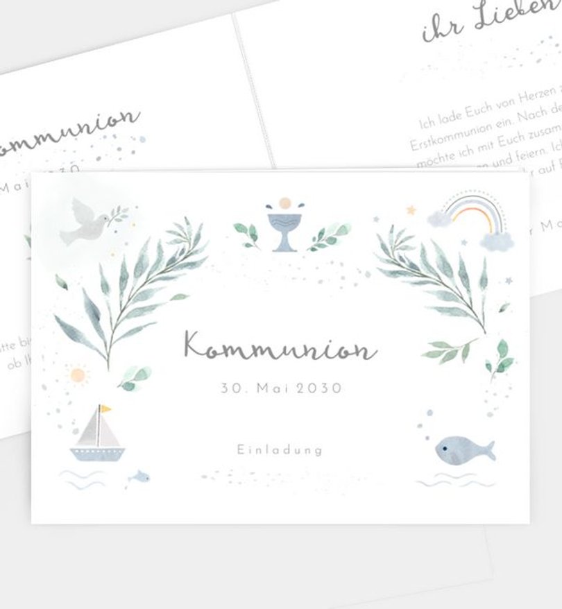 Einladungskarte Kommunion Meine Erstkommunion