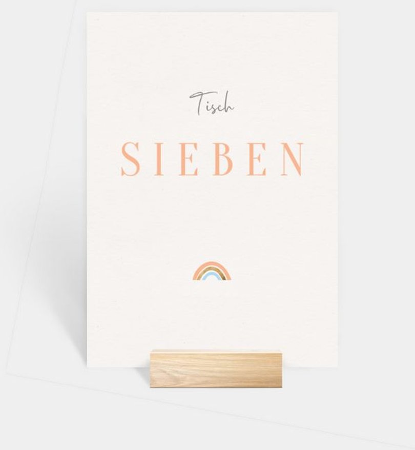 Tischnummer Konfirmation Regenbogen