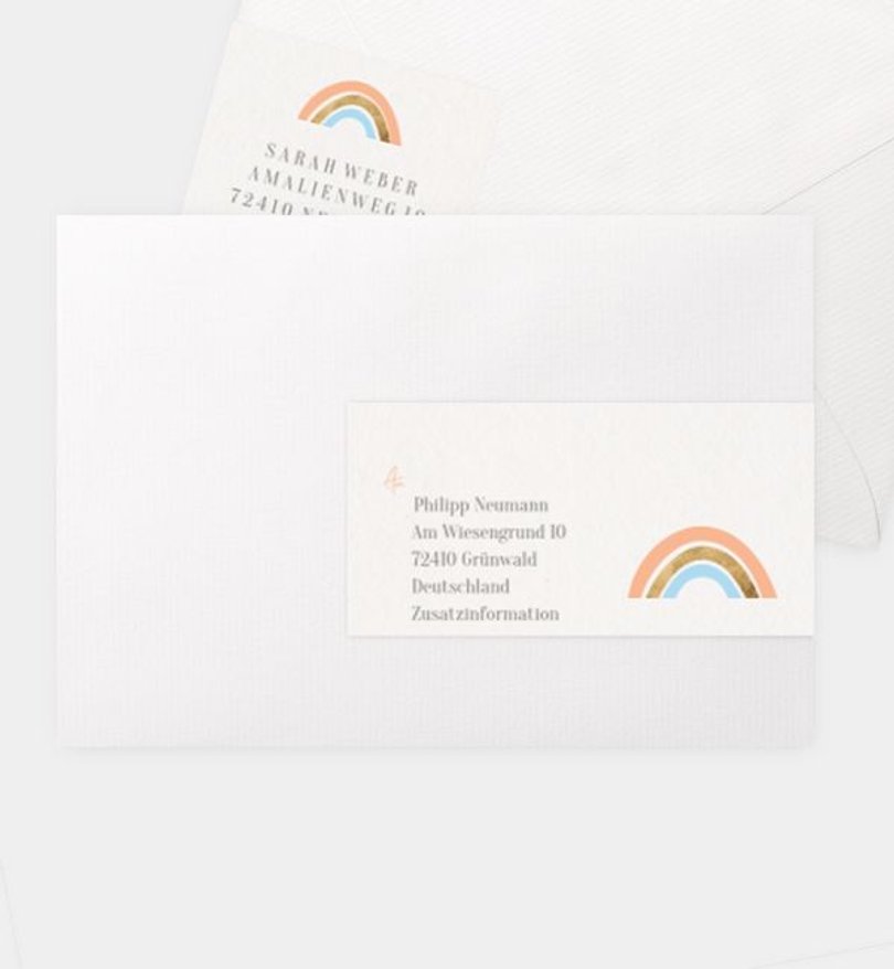 Adressaufkleber Konfirmation Regenbogen