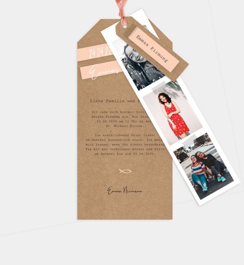 Einladungskarte Firmung Handmade