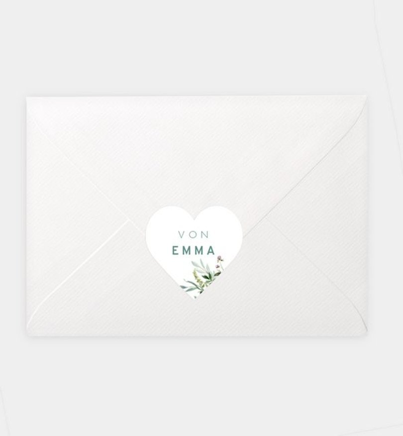 Siegelsticker Kommunion Green bouquet
