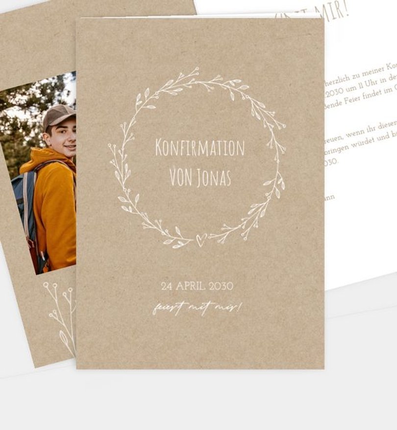 Einladungskarte Konfirmation Rustique Garden