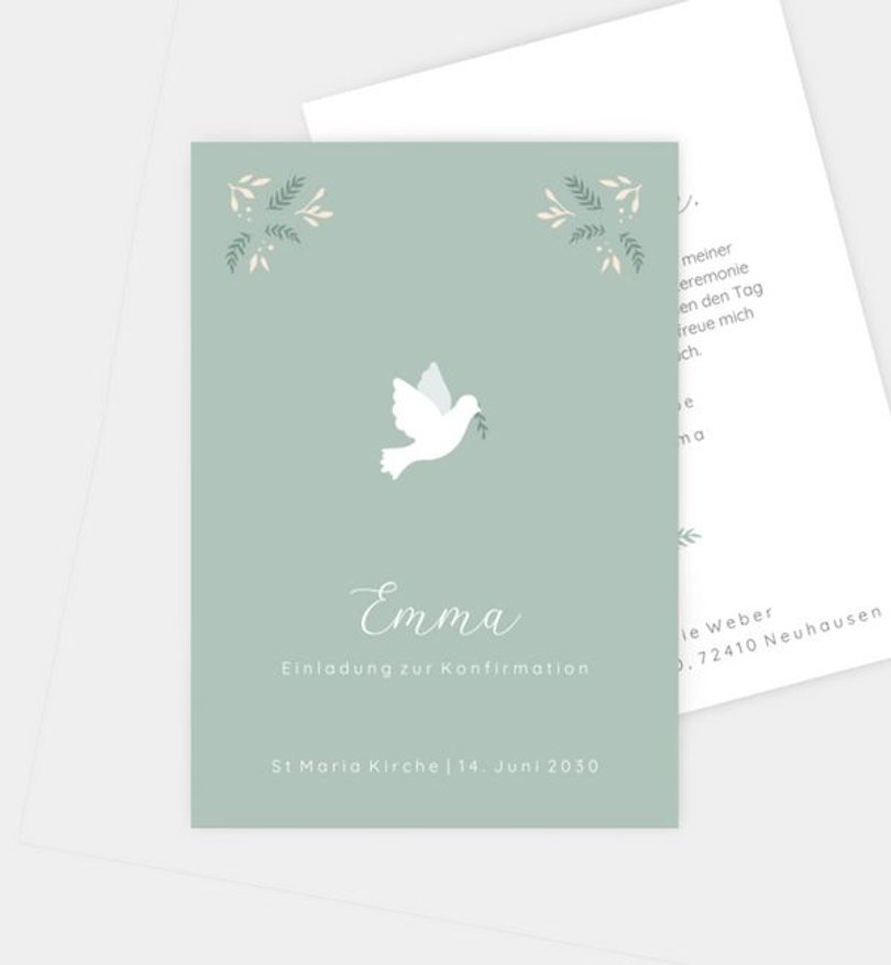 Einladungskarte Konfirmation Flying Bird