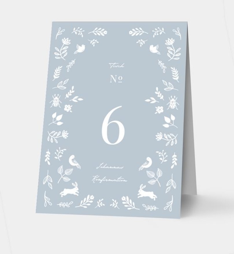 Tischnummer Konfirmation Nature Blessing